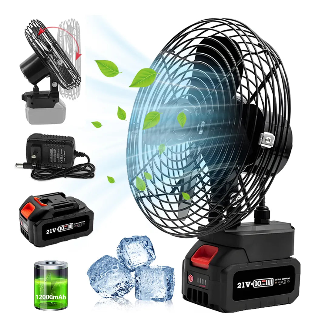 VENTILADOR RECARGABLE CON BATERÍA DOBLE