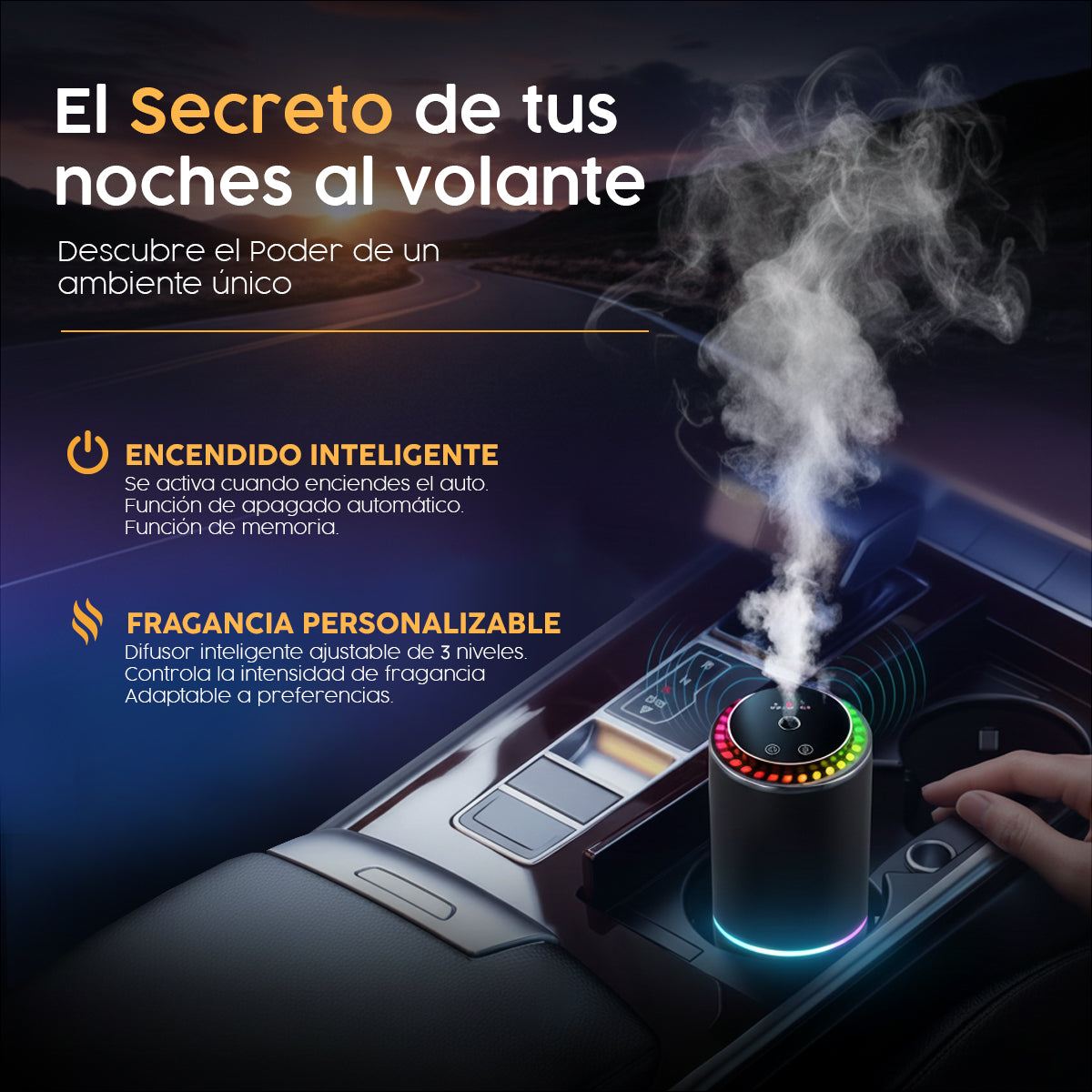 Humidificador para Auto con Luces Led
